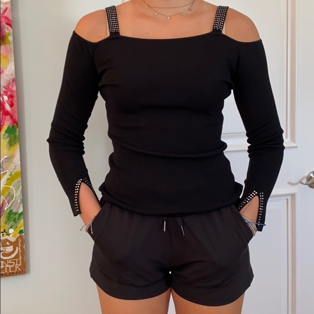 Black long sleeve with diamonds